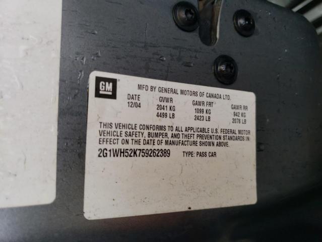 2005 Chevrolet Impala Ls VIN: 2G1WH52K759262389 Lot: 56110144