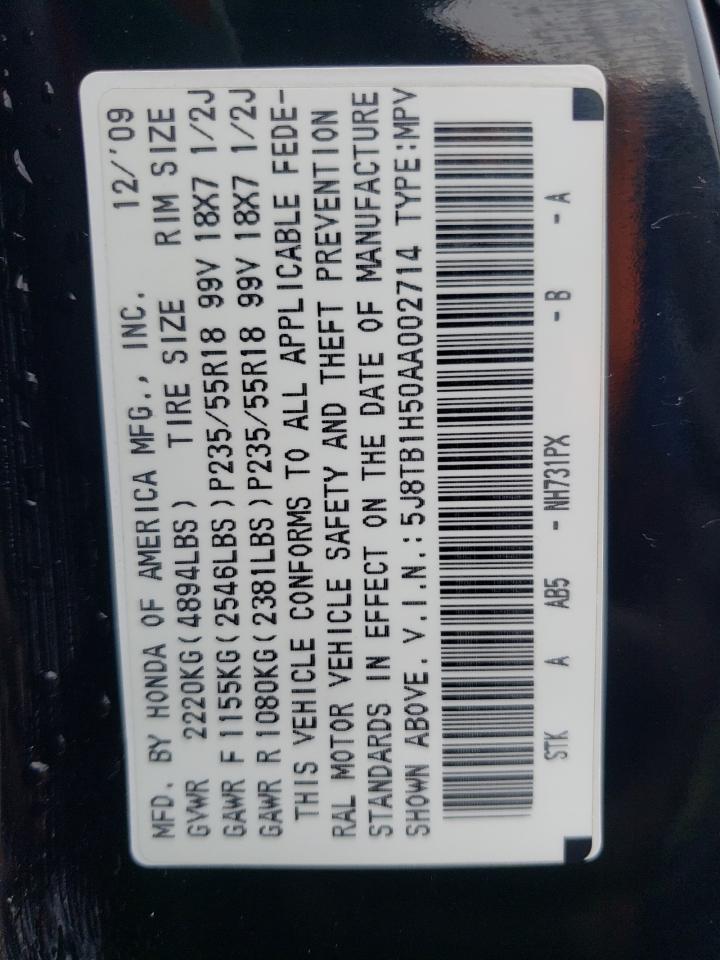 5J8TB1H50AA002714 2010 Acura Rdx Technology