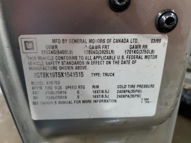 1999 GMC New Sierra K1500 VIN: 2GTEK19T5X1541515 Lot: 55958844