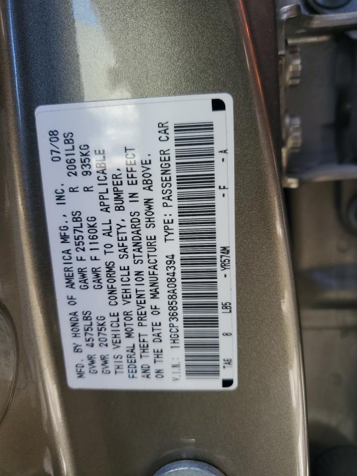 1HGCP36858A084394 2008 Honda Accord Exl