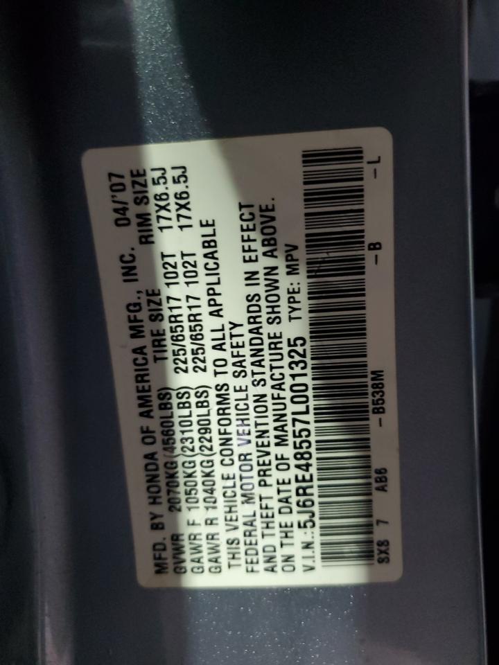 5J6RE48557L001325 2007 Honda Cr-V Ex
