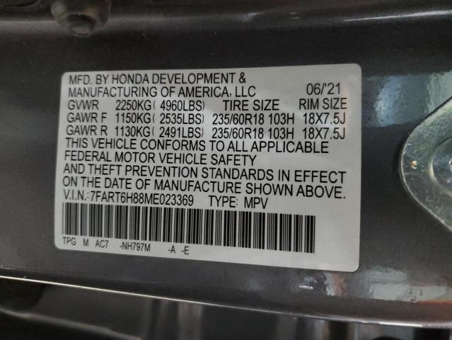 2021 Honda Cr-V Exl VIN: 7FART6H88ME023369 Lot: 55803654