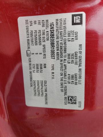 2011 Chevrolet Tahoe K1500 Lt VIN: 1GNSKBE09BR108937 Lot: 55269444