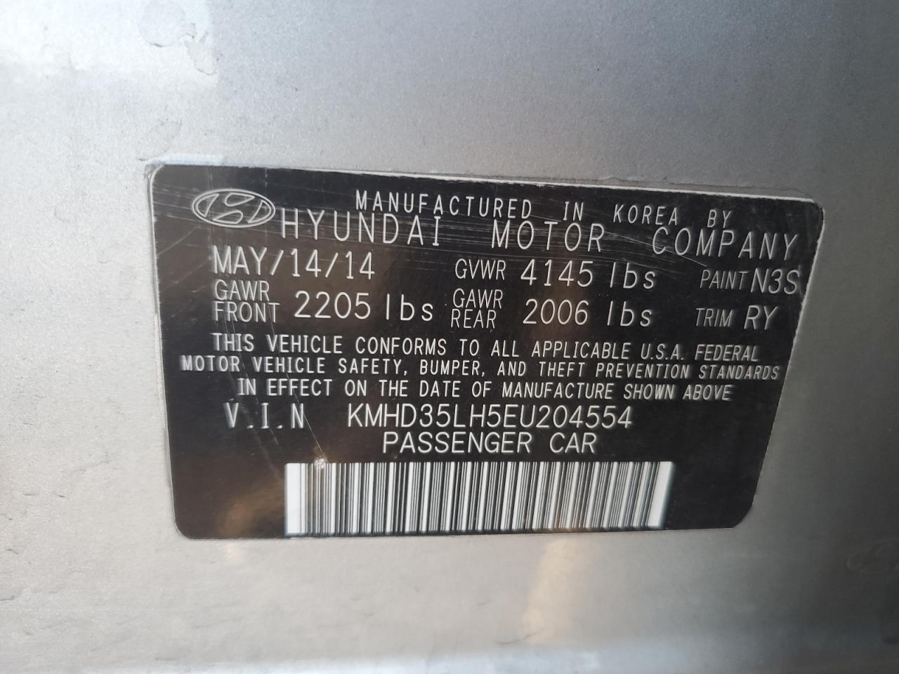 KMHD35LH5EU204554 2014 Hyundai Elantra Gt