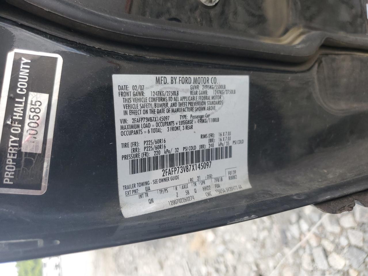 2FAFP73V87X145097 2007 Ford Crown Victoria