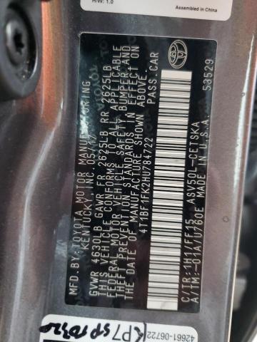 VIN 4T1BF1FK2HU784722 2017 Toyota Camry, LE no.13