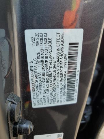 2022 Honda Pilot Exl VIN: 5FNYF5H52NB037834 Lot: 56325124