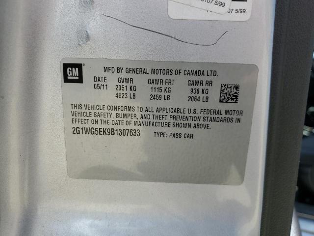 2011 Chevrolet Impala Lt VIN: 2G1WG5EK9B1307633 Lot: 54234374