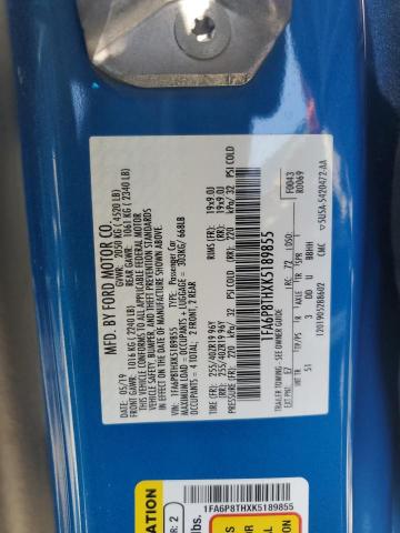 2019 Ford Mustang VIN: 1FA6P8THXK5189855 Lot: 56145084