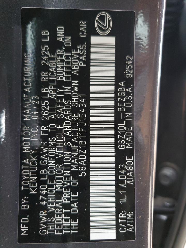 58ADZ1B11PU154341 2023 Lexus Es 350 Base