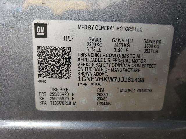 2018 Chevrolet Traverse Lt VIN: 1GNEVHKW7JJ161438 Lot: 56649284