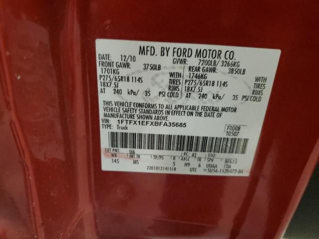 2011 Ford F150 Super Cab VIN: 1FTFX1EFXBFA35685 Lot: 56603074