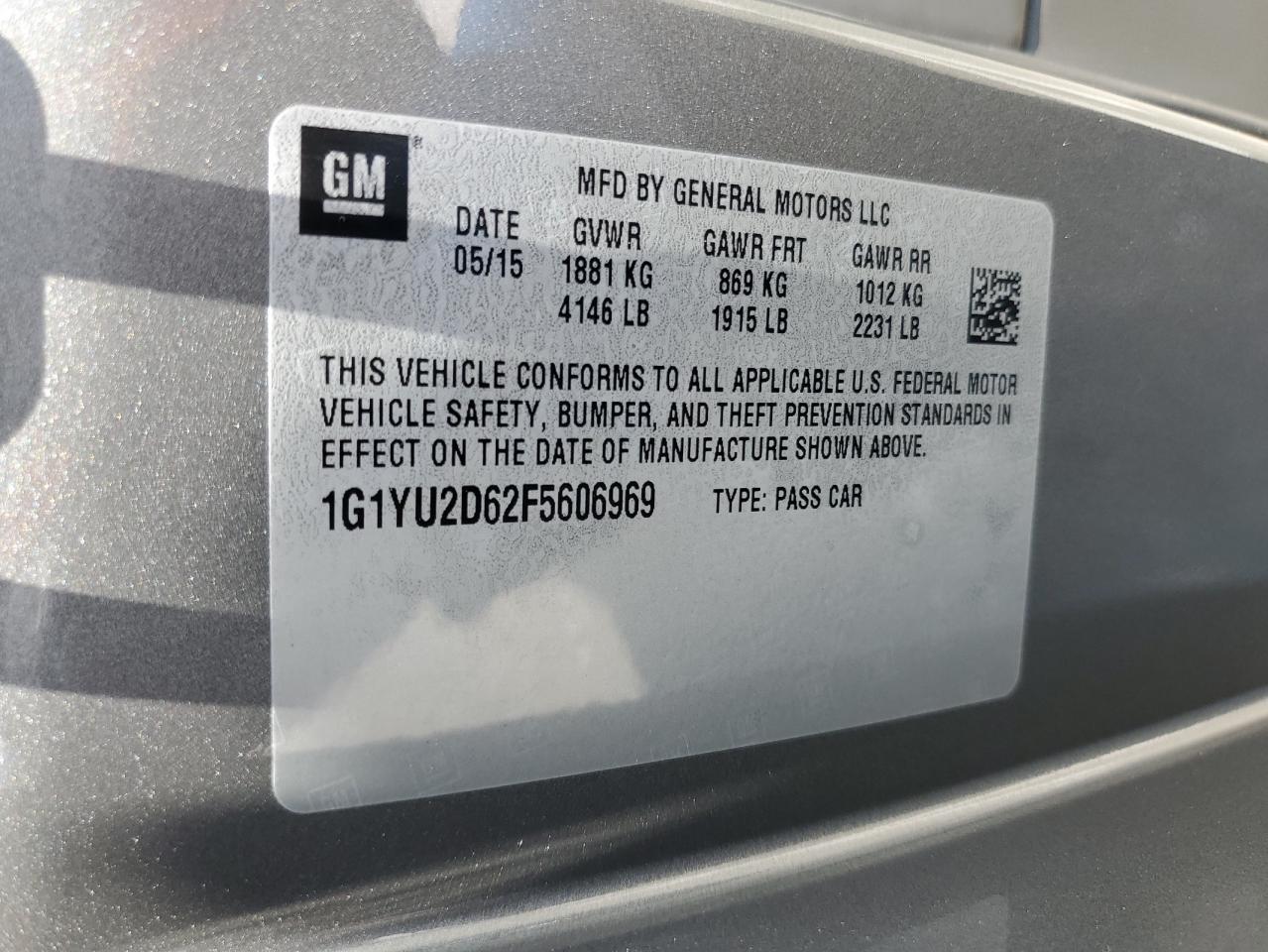 1G1YU2D62F5606969 2015 Chevrolet Corvette Z06 3Lz