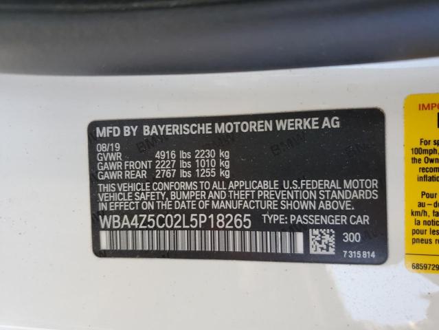 2020 BMW 440I VIN: WBA4Z5C02L5P18265 Lot: 56522044