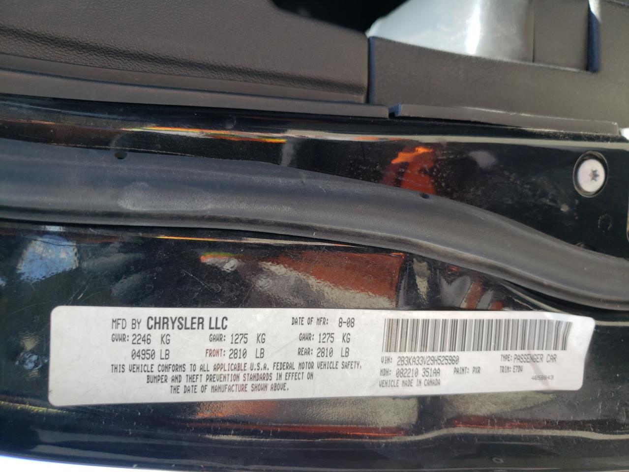 2B3KA33V29H525960 2009 Dodge Charger Sxt