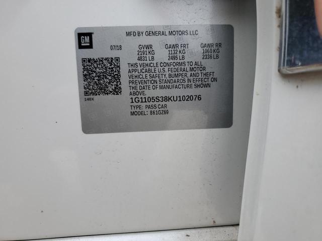 2019 Chevrolet Impala Premier VIN: 1G1105S38KU102076 Lot: 56408454