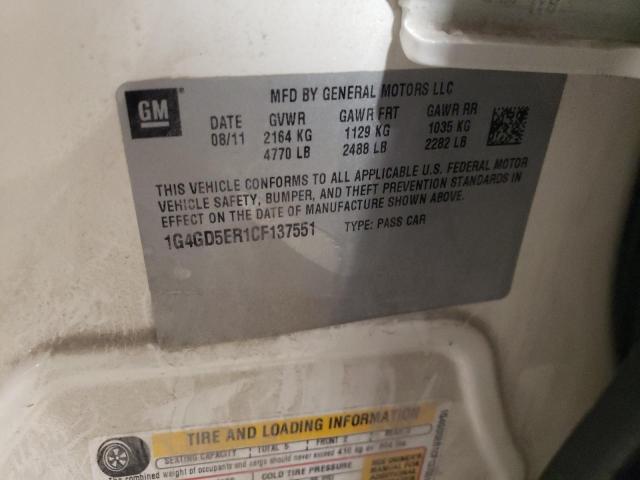 2012 Buick Lacrosse Premium VIN: 1G4GD5ER1CF137551 Lot: 56505244