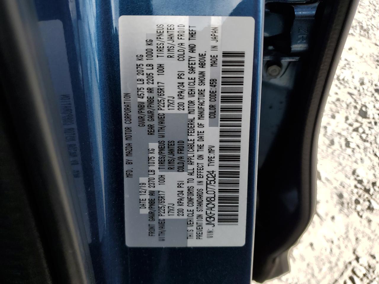 JM3KFACM8L0775024 2020 Mazda Cx-5 Touring