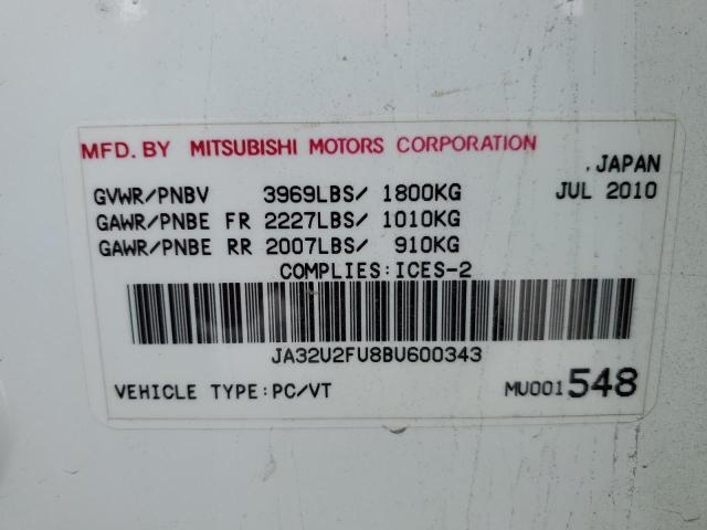 2011 Mitsubishi Lancer Es/Es Sport VIN: JA32U2FU8BU600343 Lot: 56224604