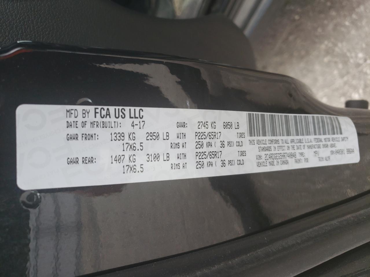 2C4RDGEG5HR740848 2017 Dodge Grand Caravan Gt