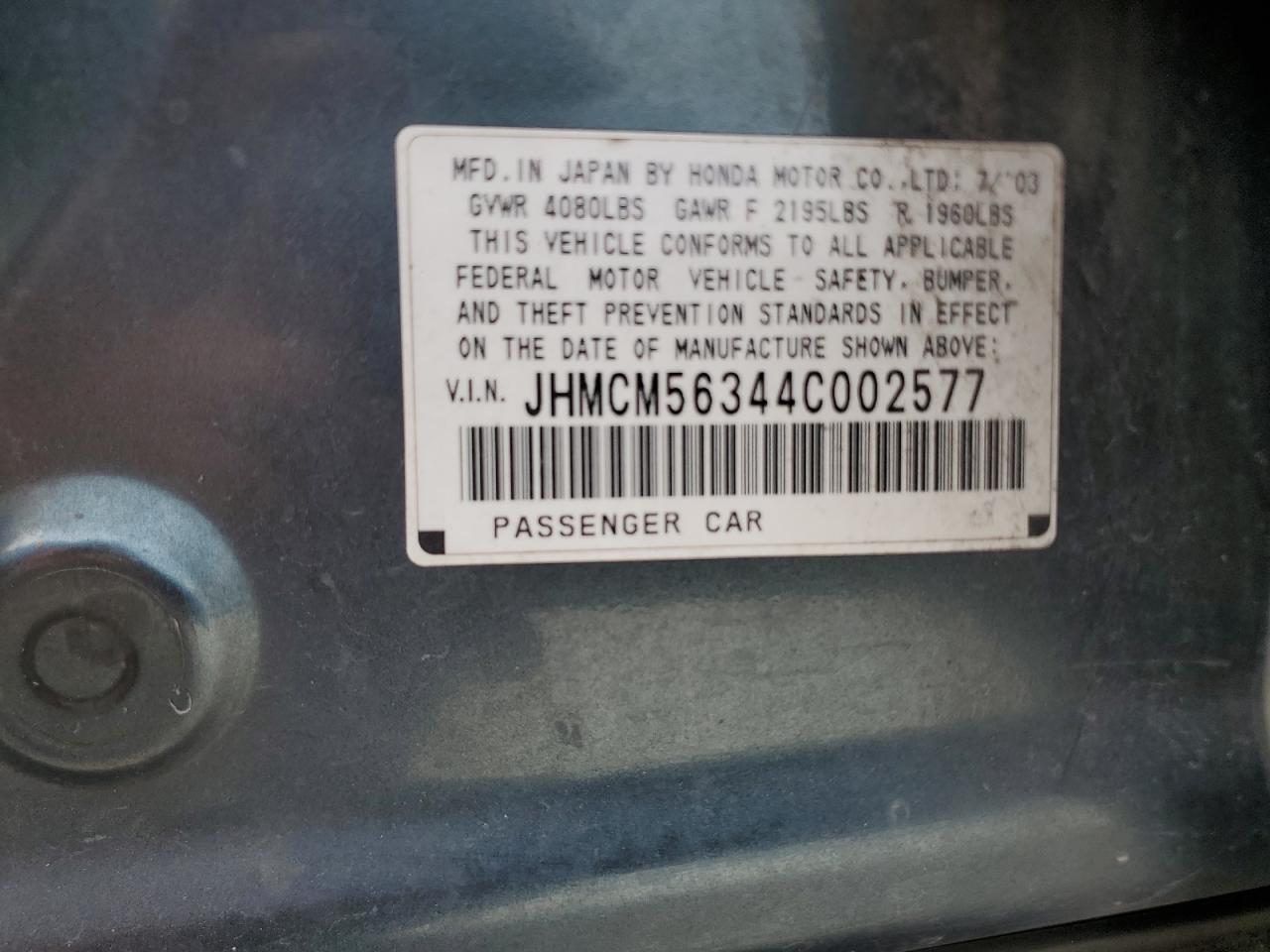 JHMCM56344C002577 2004 Honda Accord Lx