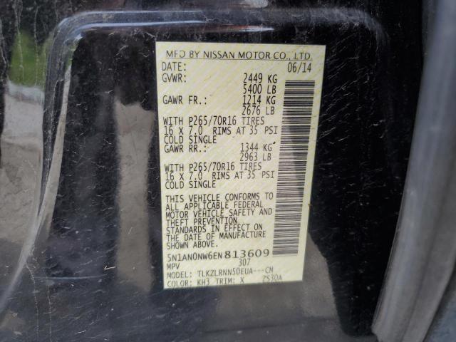 2014 Nissan Xterra X VIN: 5N1AN0NW6EN813609 Lot: 52854744