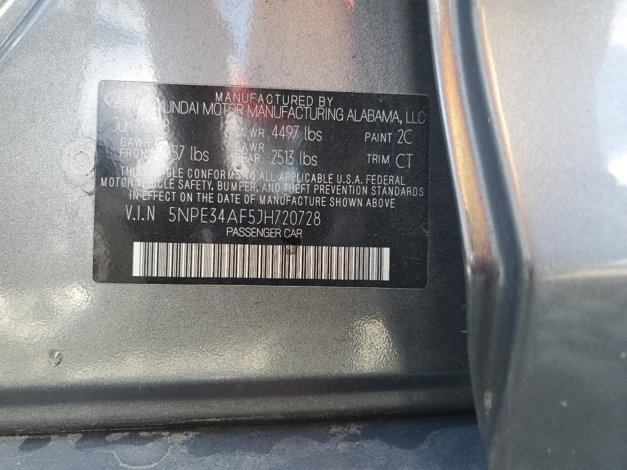 5NPE34AF5JH720728 2018 Hyundai Sonata Sport