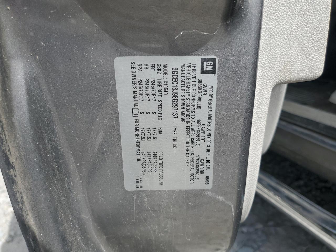 3GCEC13J98G297137 2008 Chevrolet Silverado C1500