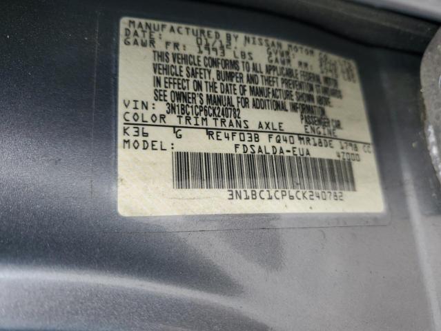 2012 Nissan Versa S VIN: 3N1BC1CP6CK240782 Lot: 53509384