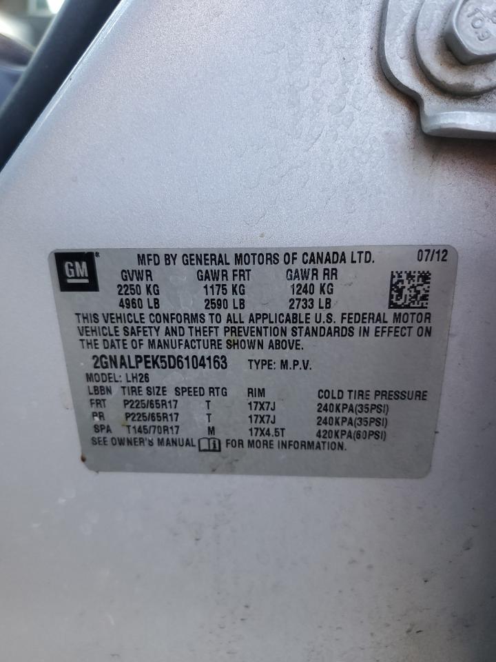 2GNALPEK5D6104163 2013 Chevrolet Equinox Lt