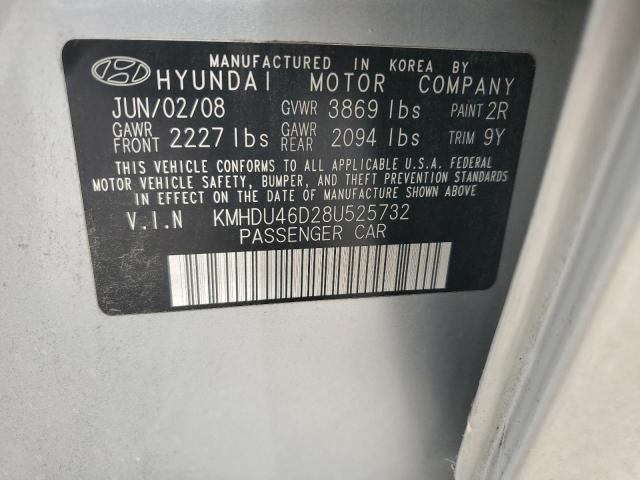 2008 Hyundai Elantra Gls VIN: KMHDU46D28U525732 Lot: 56065484