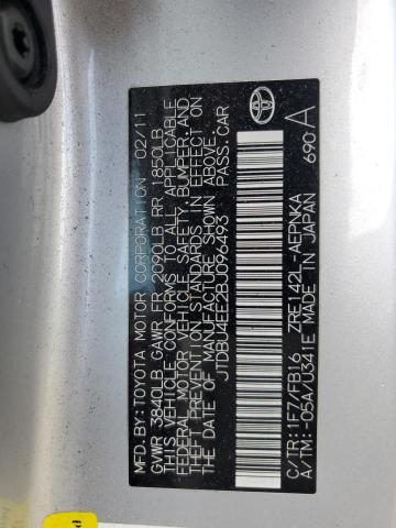 2011 Toyota Corolla Base VIN: JTDBU4EE2BJ096493 Lot: 56101634