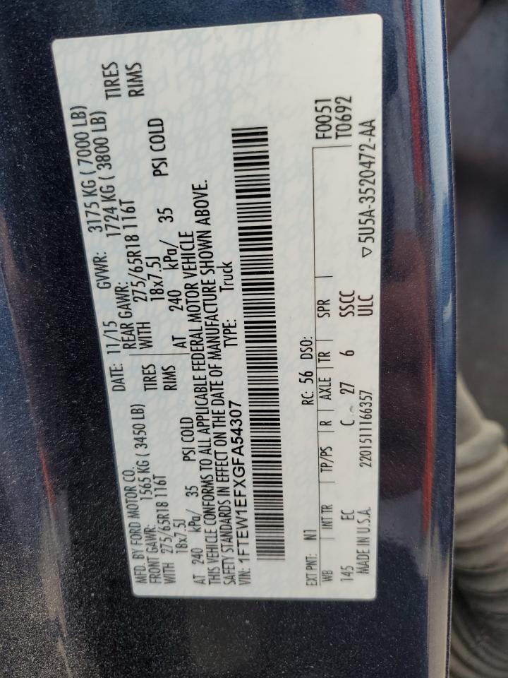 1FTEW1EFXGFA54307 2016 Ford F150 Supercrew