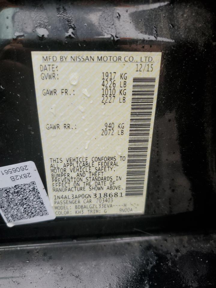 1N4AL3AP0GN318681 2016 Nissan Altima 2.5