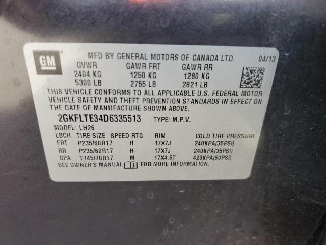 2013 GMC Terrain Sle VIN: 2GKFLTE34D6335513 Lot: 54584424