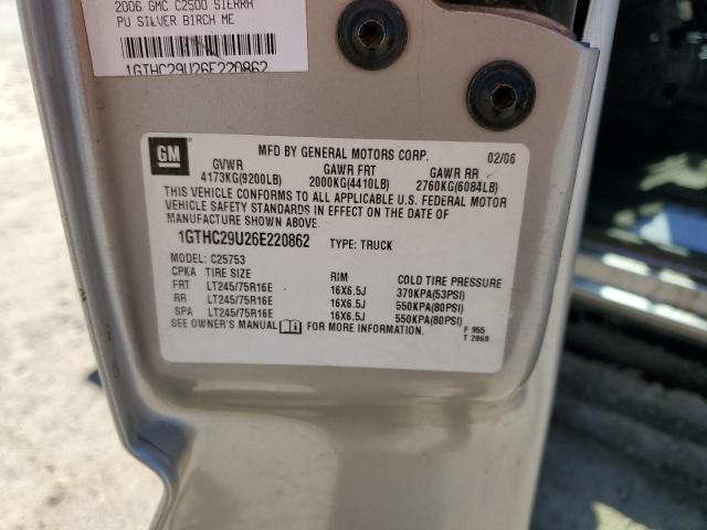 2006 GMC Sierra C2500 Heavy Duty VIN: 1GTHC29U26E220862 Lot: 54568854