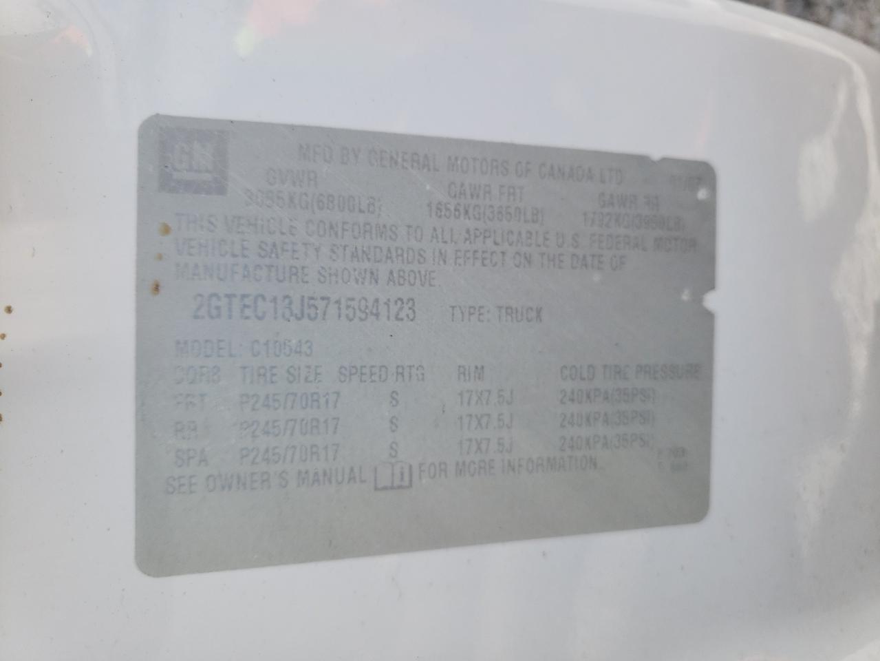 2GTEC13J571594123 2007 GMC New Sierra C1500