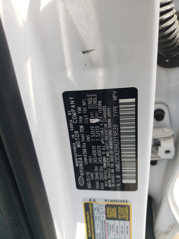 KM8J3CA20HU319539 2017 Hyundai Tucson Limited