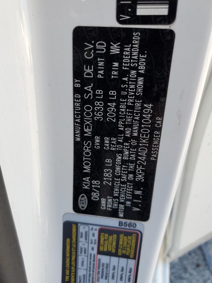 3KPF24AD1KE010494 2019 Kia Forte Fe