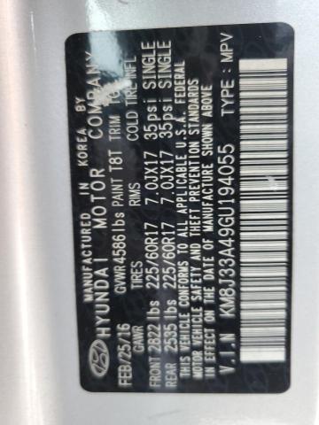 2016 Hyundai Tucson Limited VIN: KM8J33A49GU194055 Lot: 54941454