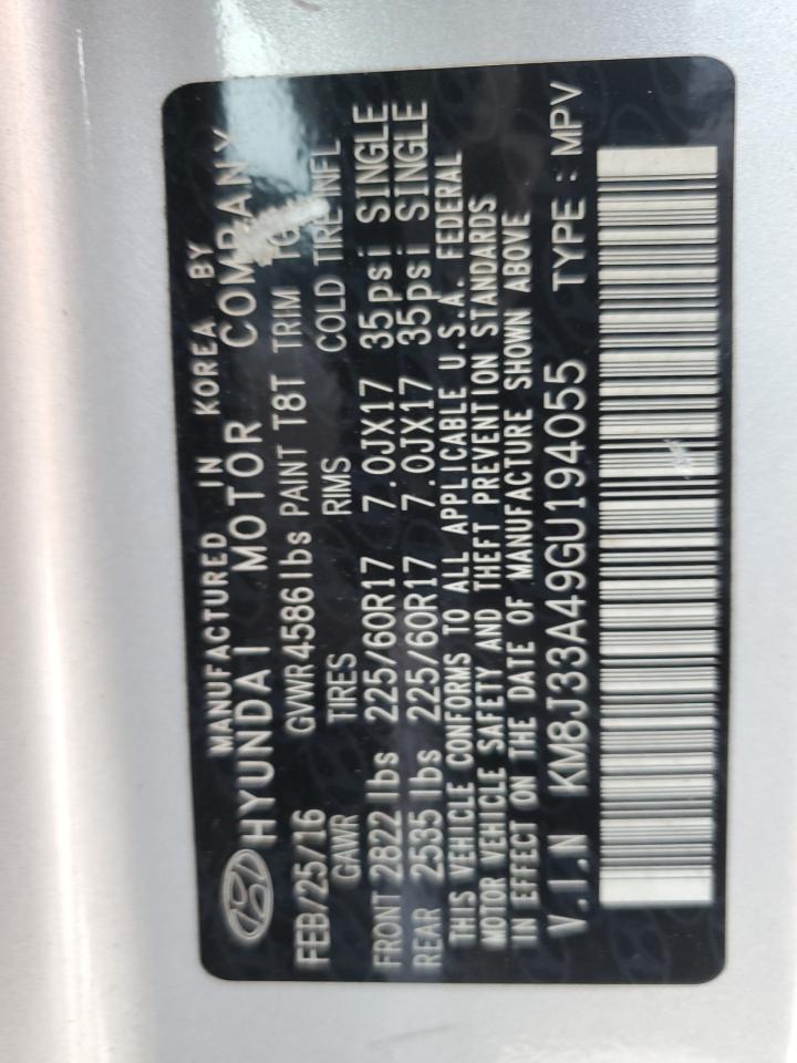 KM8J33A49GU194055 2016 Hyundai Tucson Limited