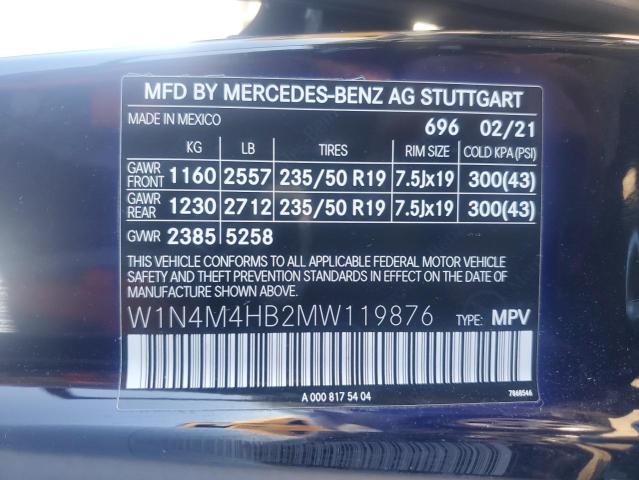 2021 Mercedes-Benz Glb 250 4Matic VIN: W1N4M4HB2MW119876 Lot: 55182164