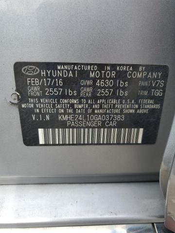 2016 Hyundai Sonata Hybrid VIN: KMHE24L10GA037383 Lot: 56916174