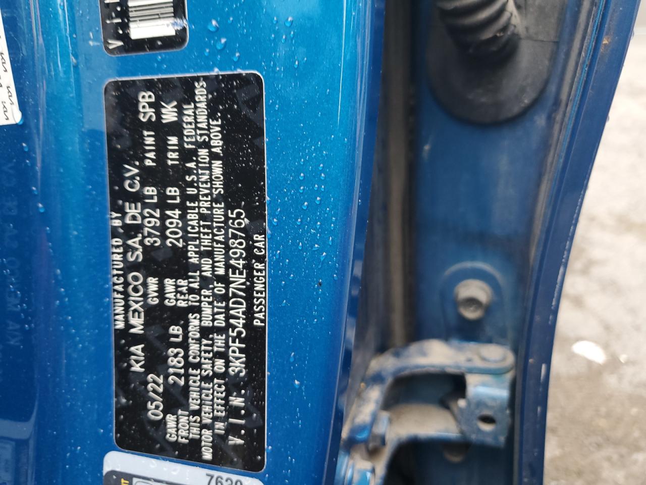 3KPF54AD7NE498765 2022 Kia Forte Gt Line