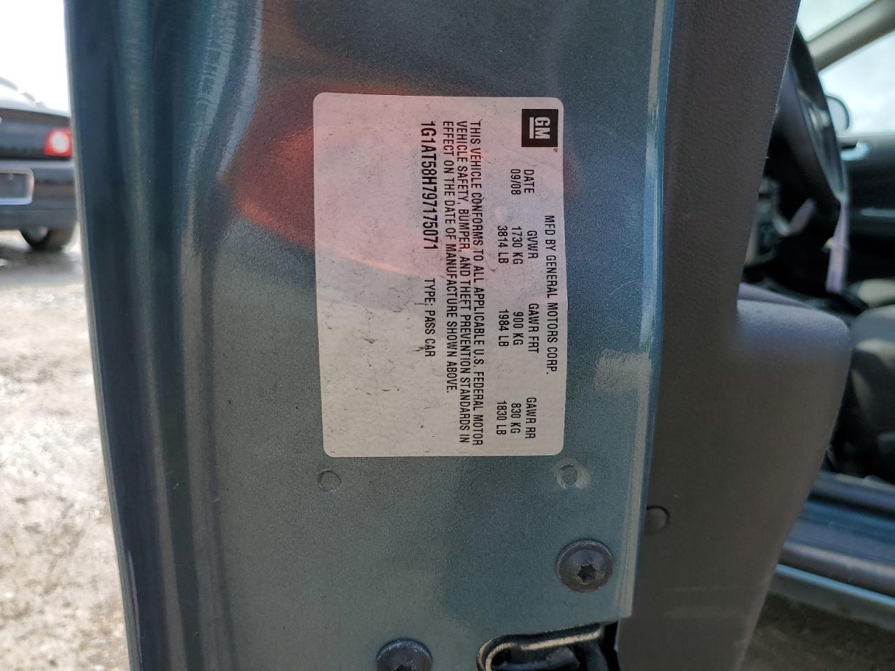 1G1AT58H797175071 2009 Chevrolet Cobalt Lt