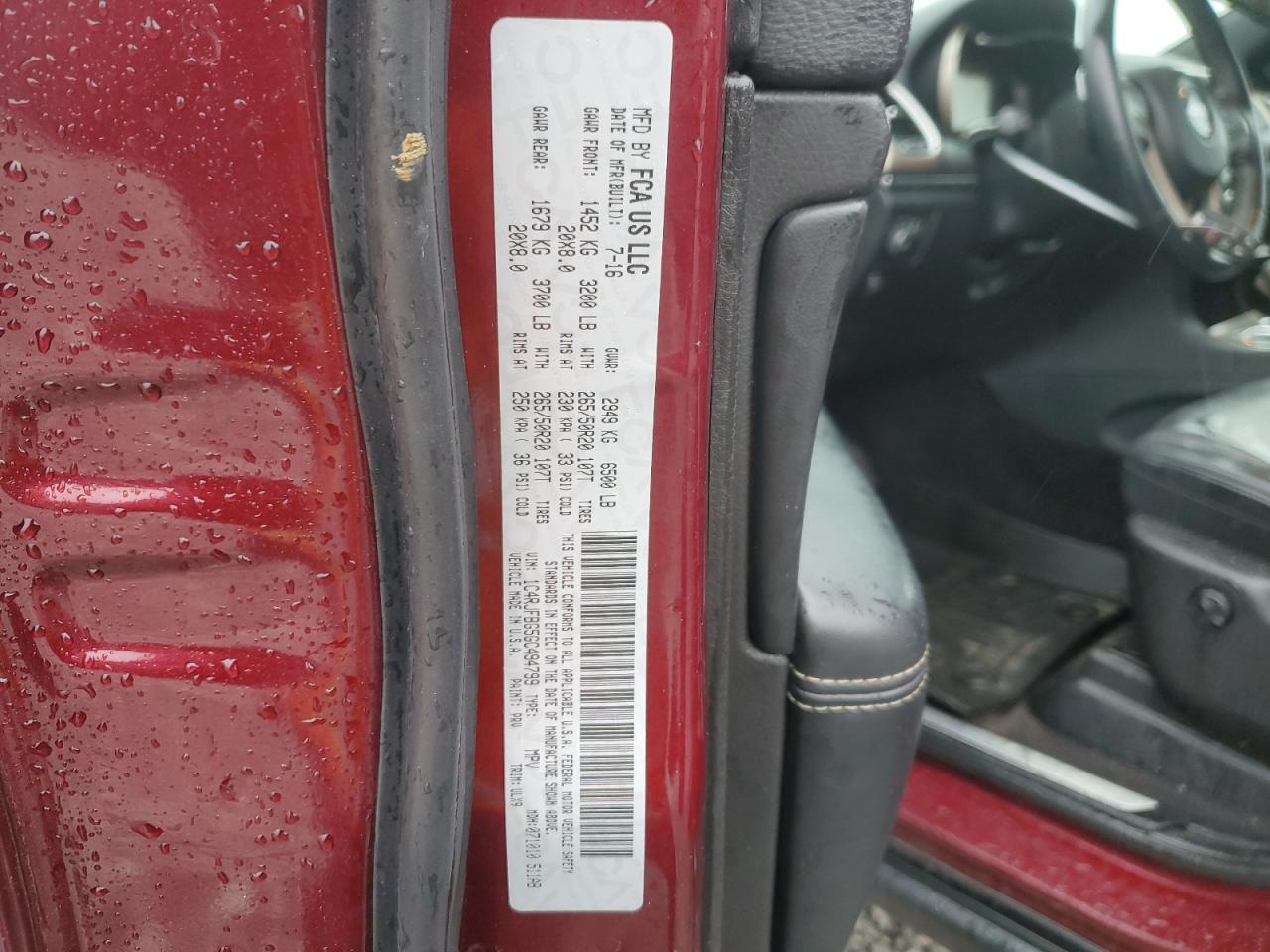 1C4RJFBG5GC494799 2016 Jeep Grand Cherokee Limited