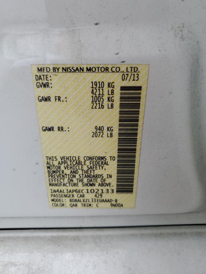 1N4AL3AP6EC102133 2014 Nissan Altima 2.5