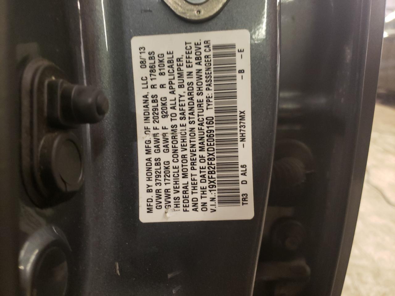 19XFB2F8XDE069160 2013 Honda Civic Ex