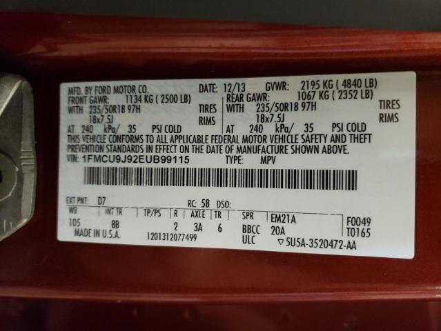 2014 Ford Escape Titanium VIN: 1FMCU9J92EUB99115 Lot: 55263794