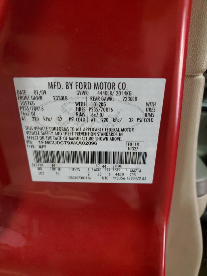 1FMCU0C79AKA02096 2010 Ford Escape Xls